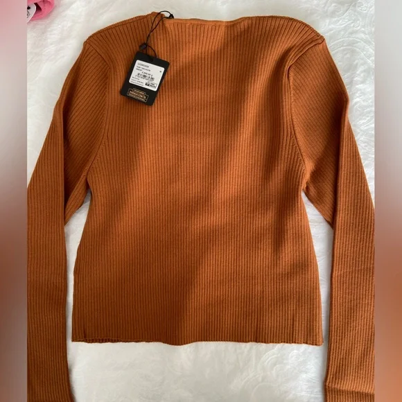 Cinnamon/pumpkin knit square neck - Picture 3 of 3